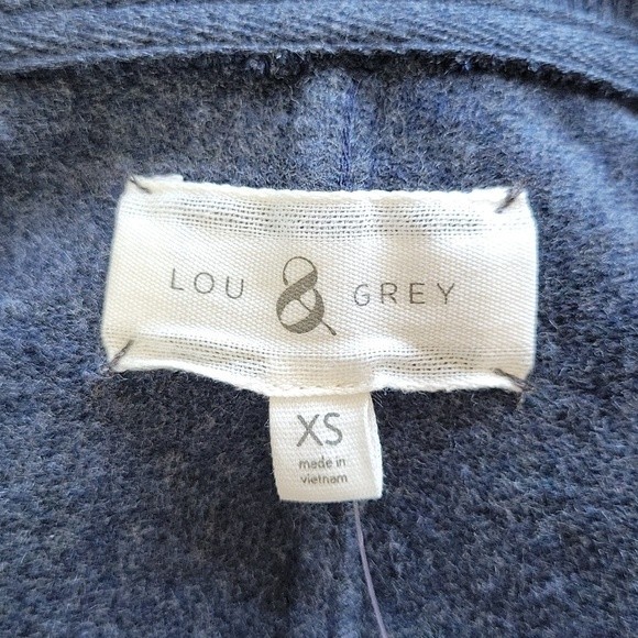 LOU & GREY Blue Long Sleeve Oversized Thick Shirt Dress size XS - Picture 10 of 13